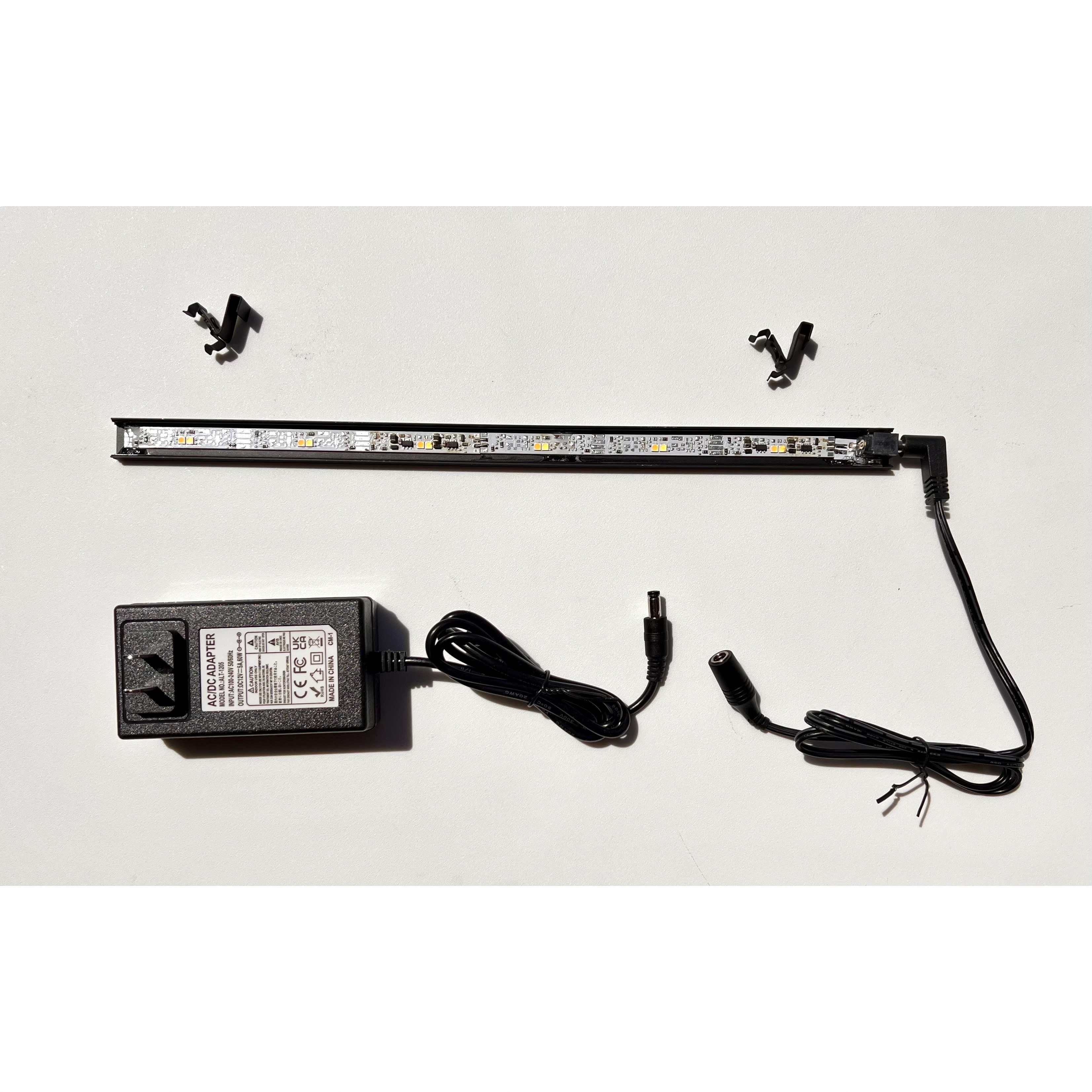 LED Economy 1-Strip Lighting Kit — complete kit with LED strip, clips, patch cord, and transformer