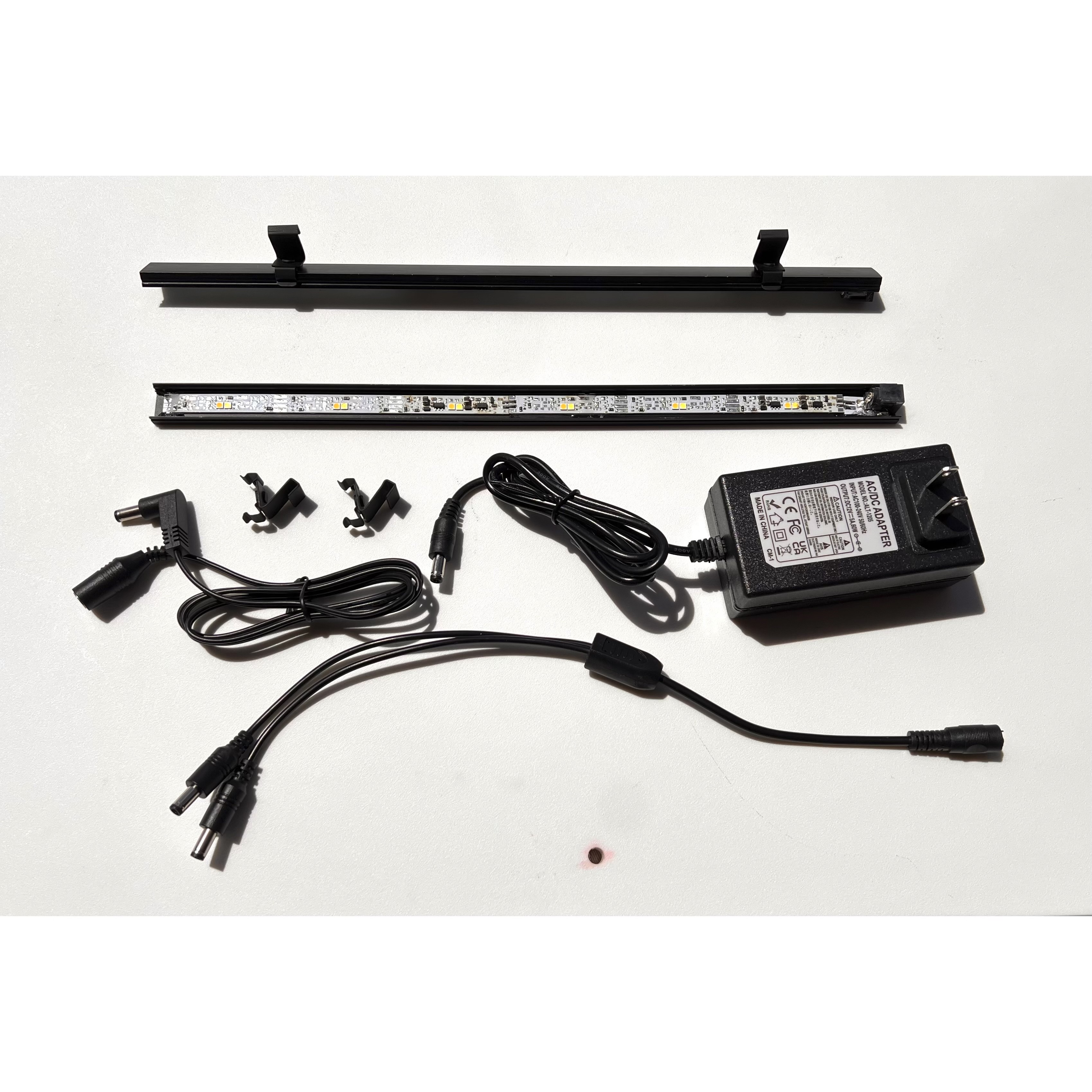 LED Economy Dual-Strip Lighting Kit — complete kit for large trade show display cases
